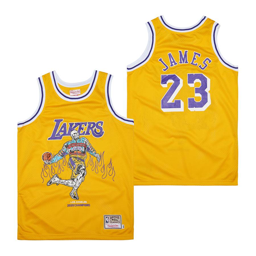 Men Los Angeles Lakers #23 James Yellow 2022 Nike Game NBA Jerseys style 1